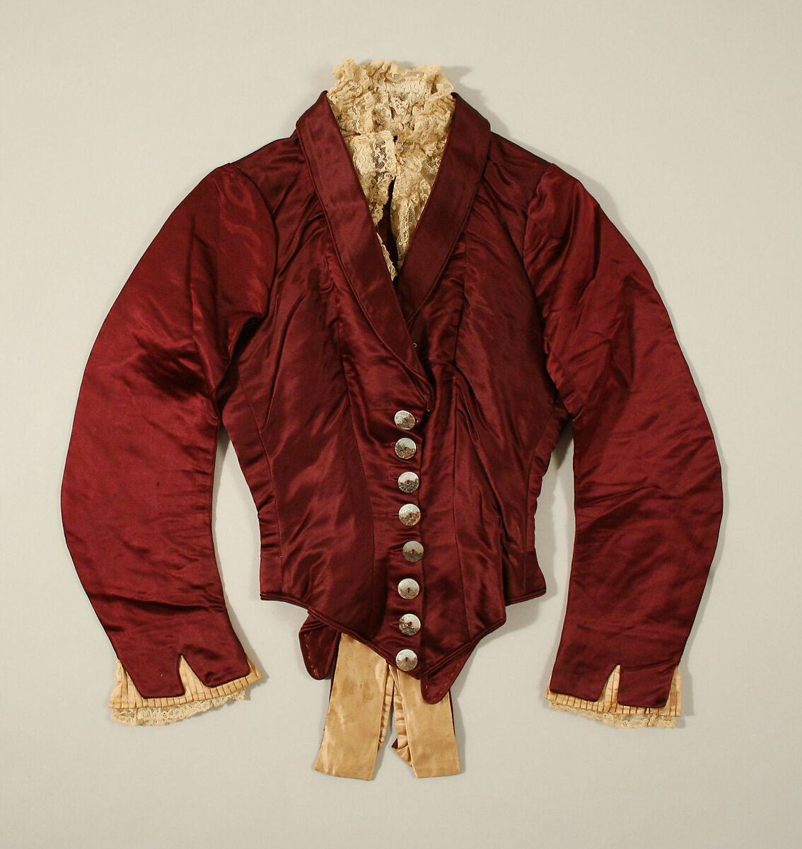 Ensemble, silk, glass beads, French