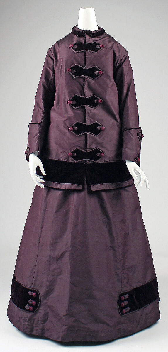 Walking dress, silk, cotton, American