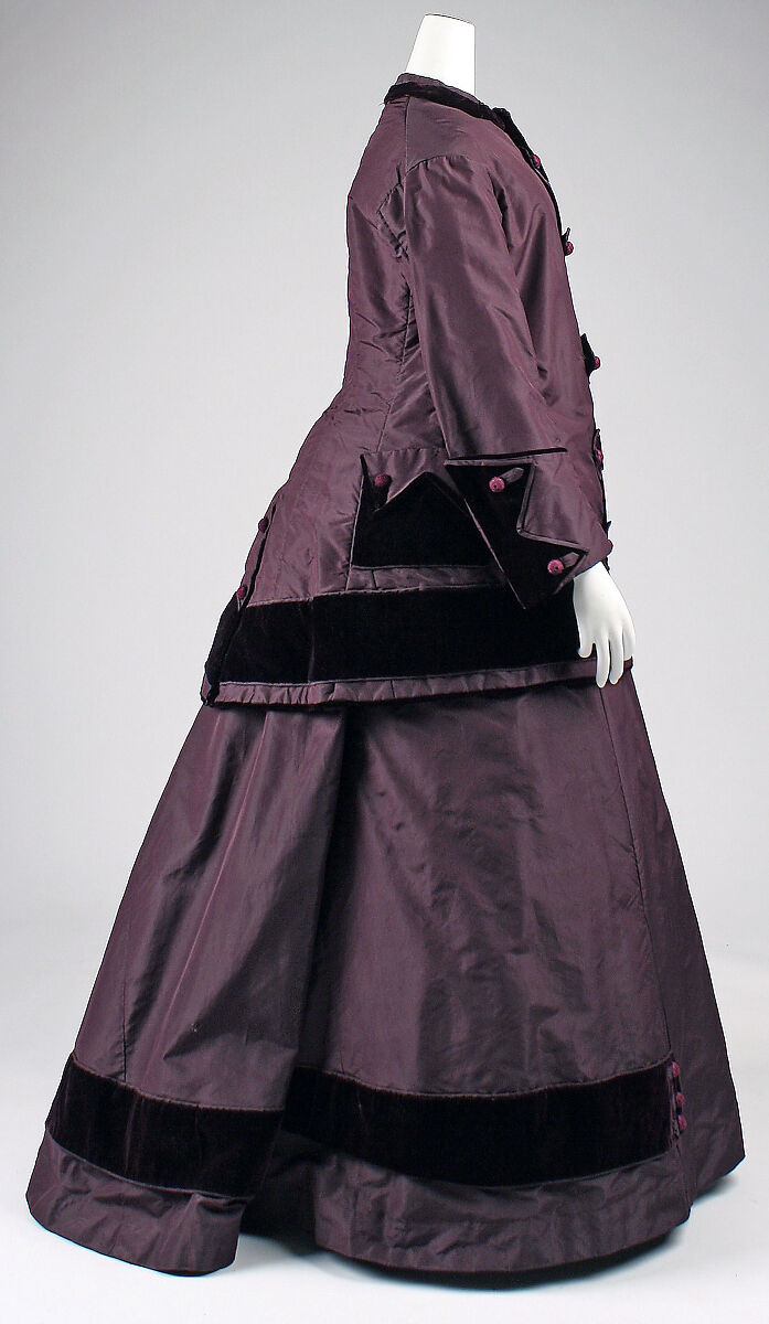 Walking dress, silk, cotton, American