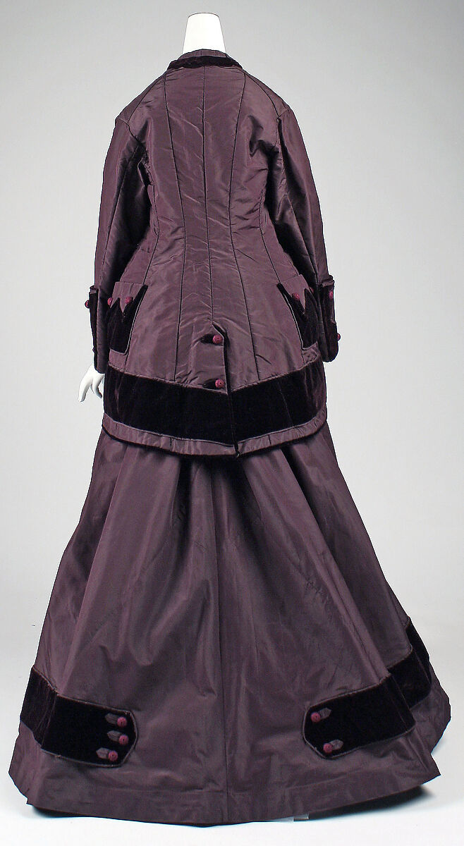 Walking dress, silk, cotton, American