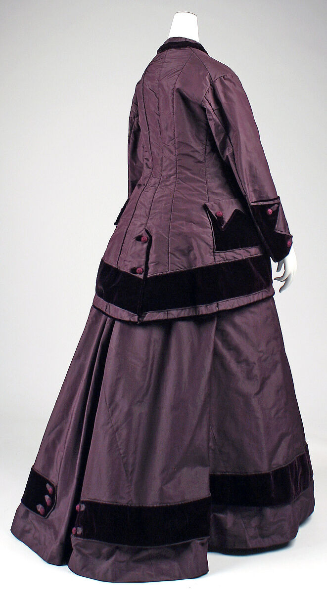 Walking dress, silk, cotton, American