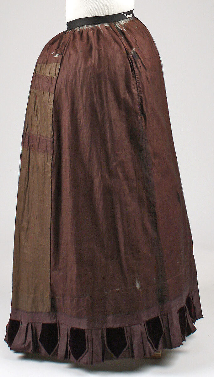 Walking dress, silk, cotton, American
