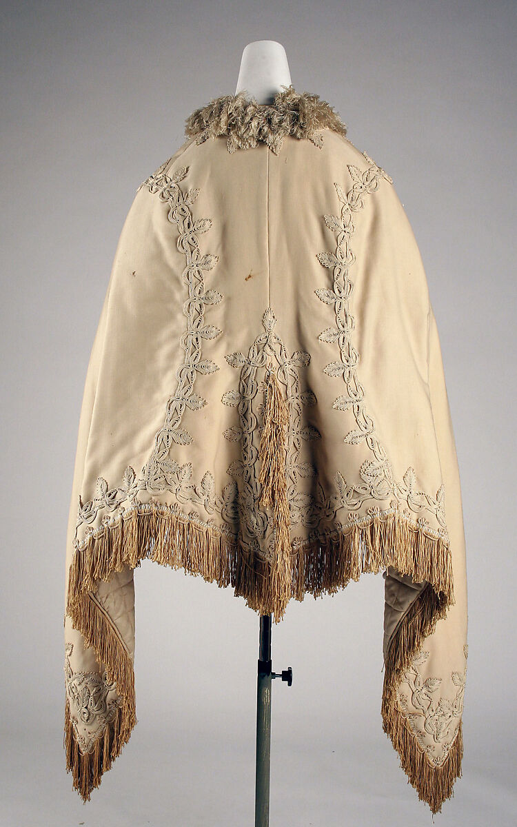 Wedding cape, wool, silk, probably French