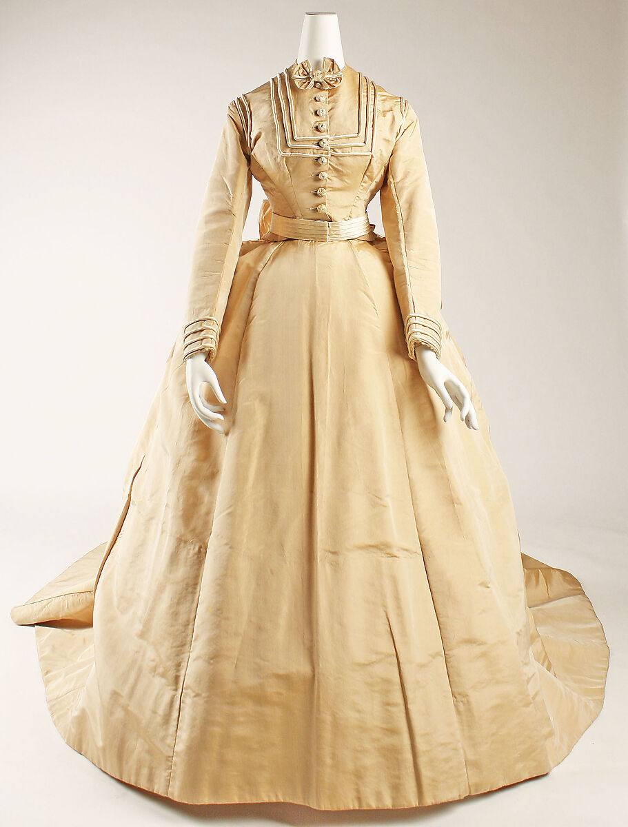 Wedding dress, silk, American 