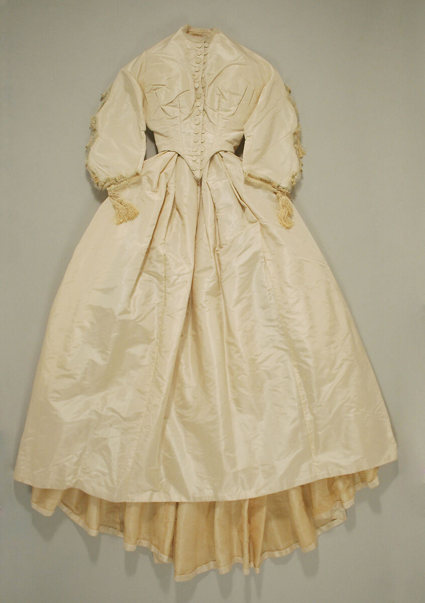 Wedding ensemble, silk, American 