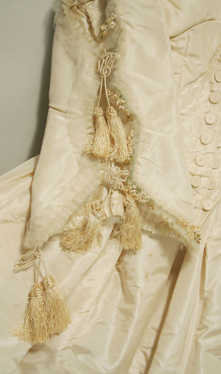 Wedding ensemble, silk, American