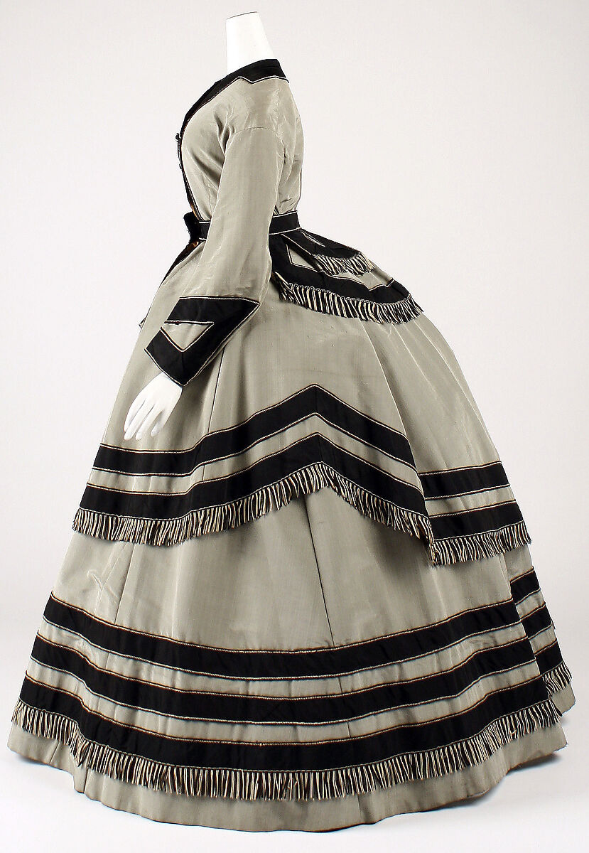 Wedding ensemble, (a–c) silk/wool
(d, e) silk, linen, leather, American