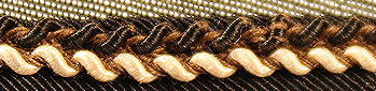 Wedding ensemble, (a–c) silk/wool
(d, e) silk, linen, leather, American