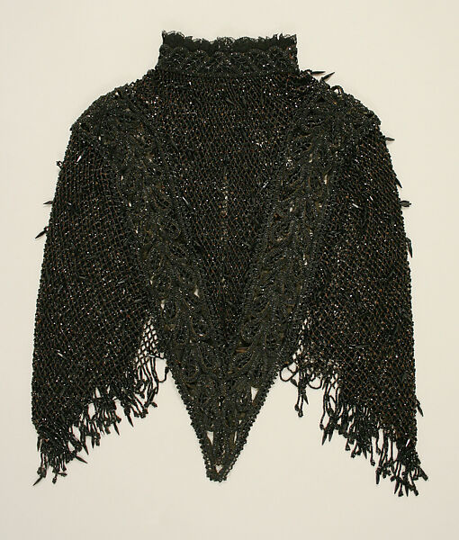 Cape, Lord &amp; Taylor (American, founded 1826), jet, silk, cotton, American