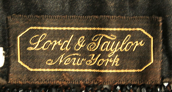 Cape, Lord &amp; Taylor (American, founded 1826), jet, silk, cotton, American