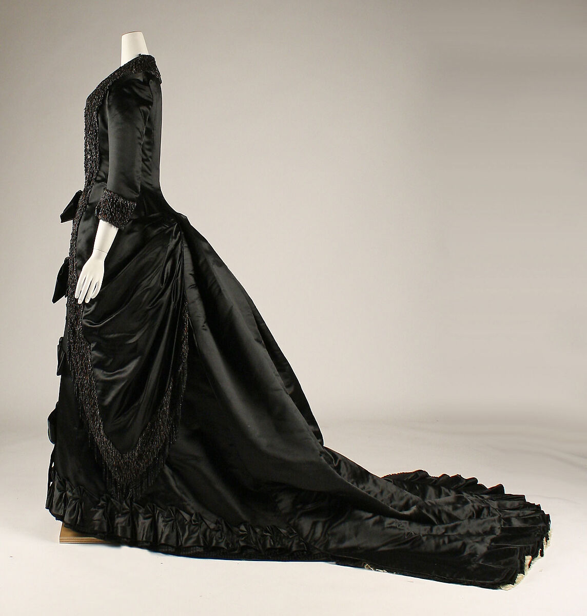Dinner dress, Maison Pingat (French), silk, jet, French