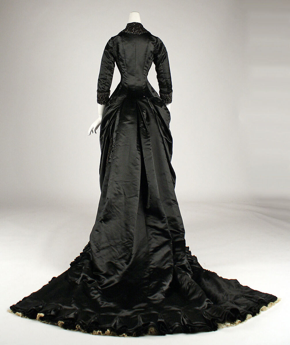 Dinner dress, Maison Pingat (French), silk, jet, French