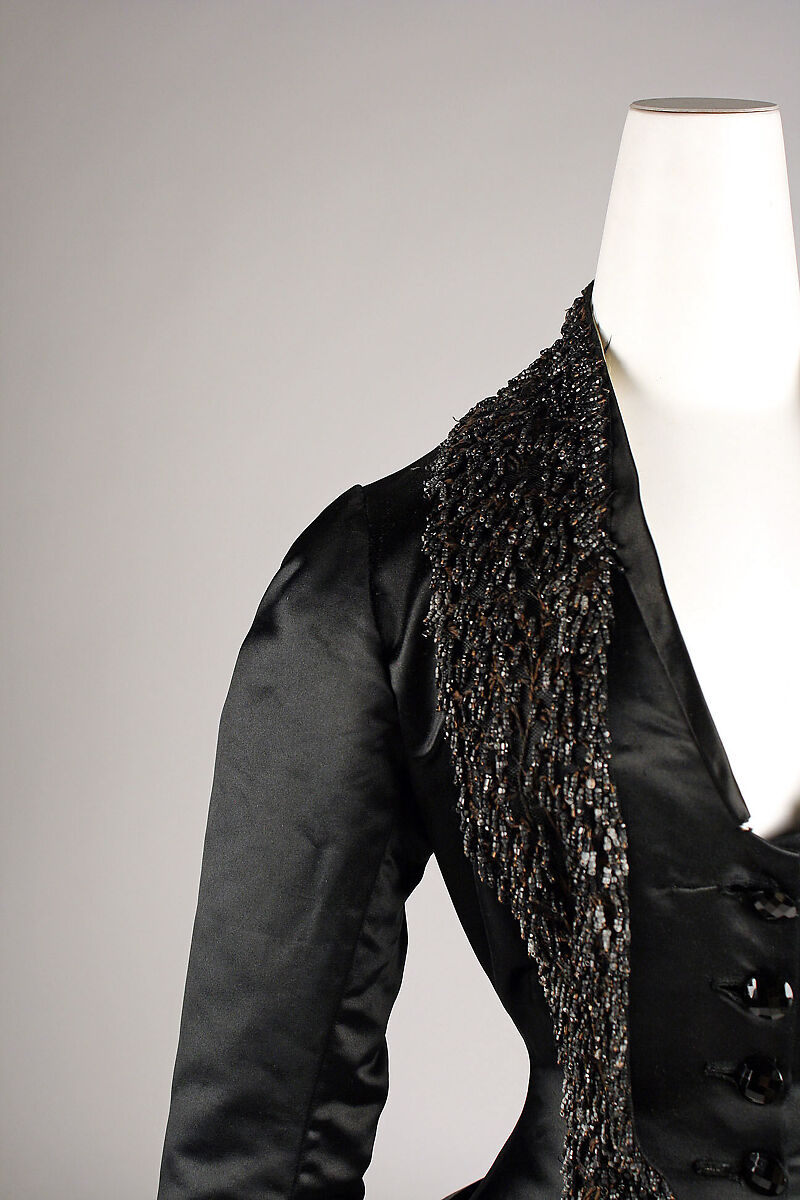 Dinner dress, Maison Pingat (French), silk, jet, French