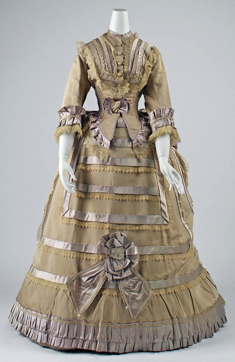 Dress, silk, probably French 