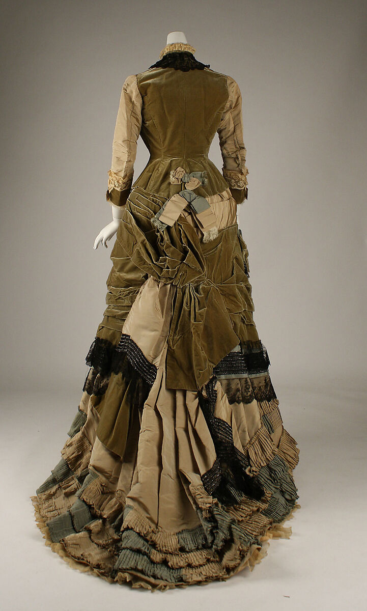 Dress, Madame Elise, silk, cotton, metal, British