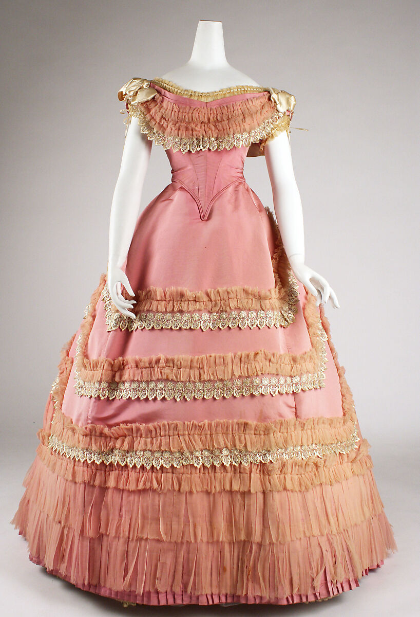 Ball gown, silk, French 