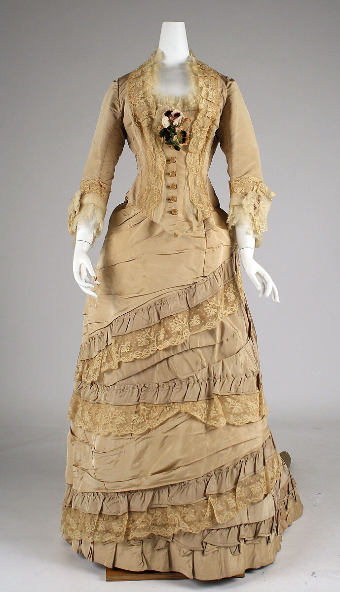 Afternoon dress, Madame Elise, silk, British 