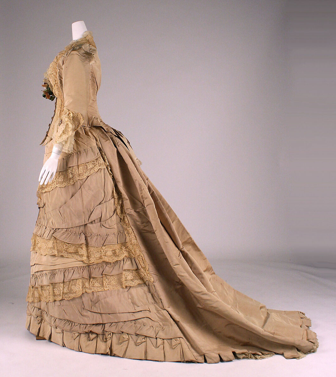 Afternoon dress, Madame Elise, silk, British