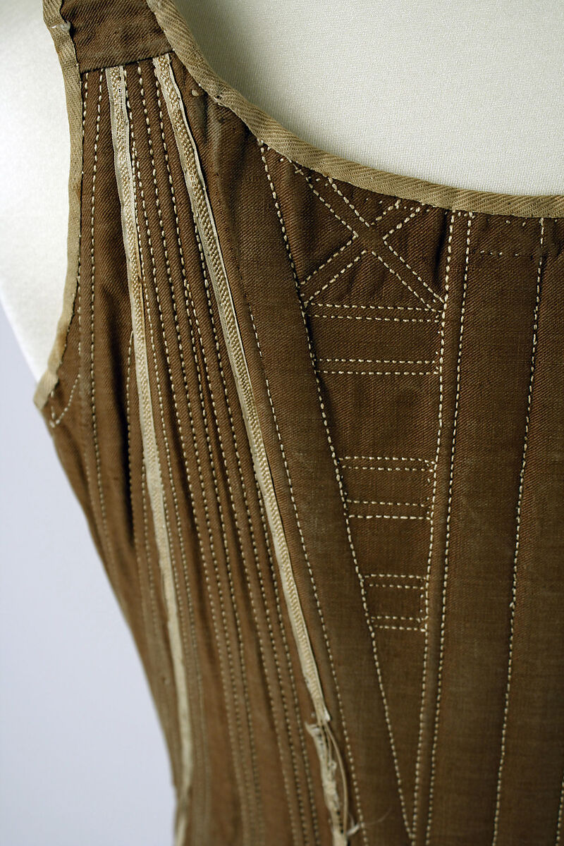 Corset, cotton, silk, American or European