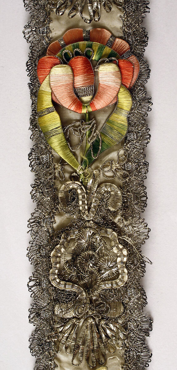 Trimming, silk, metal, French