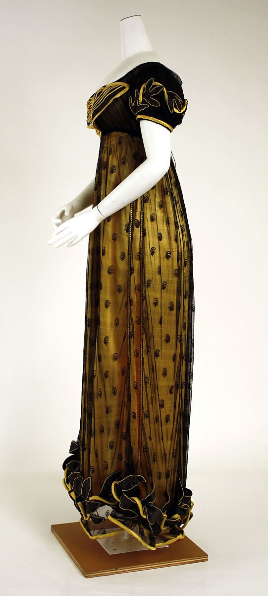 Dress, silk, British