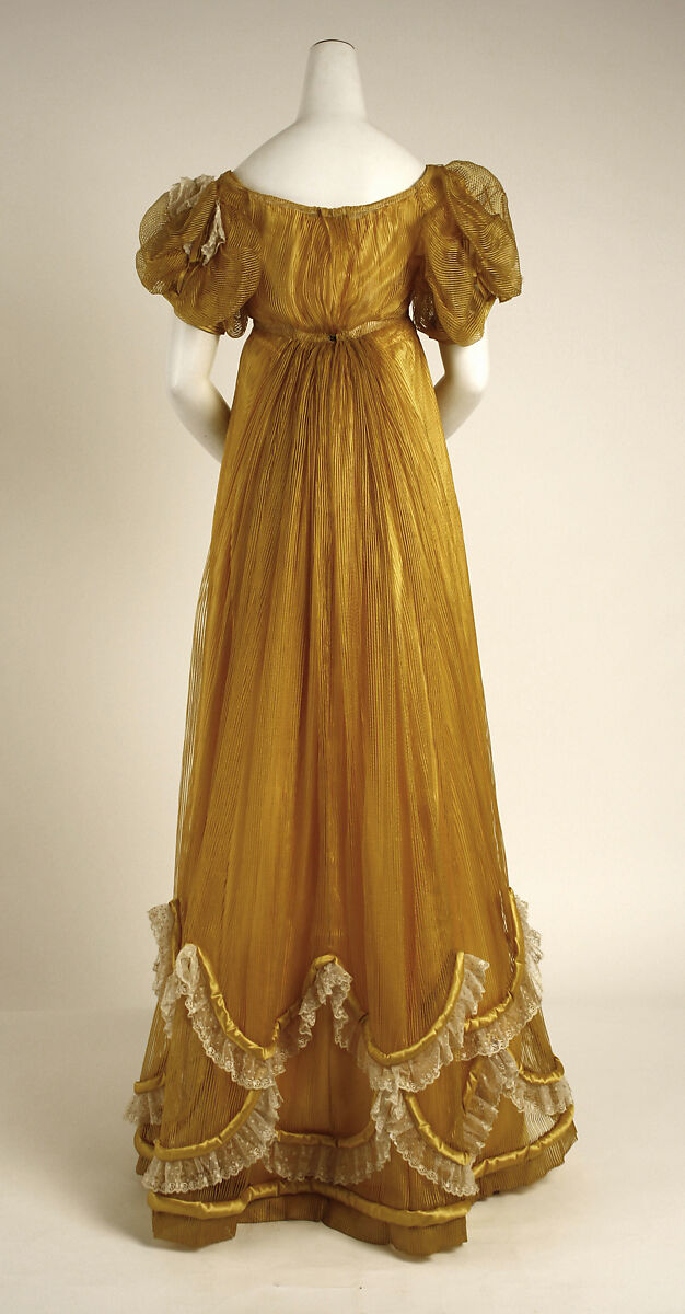 Evening dress, silk, British