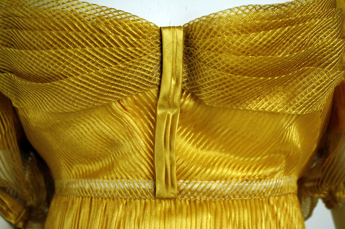 Evening dress, silk, British