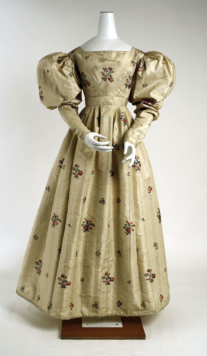 Evening dress, silk, American 