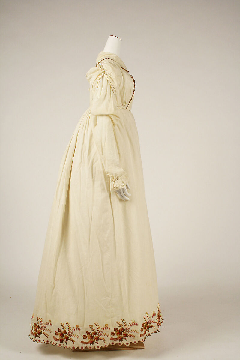 Morning dress, cotton, wool, American