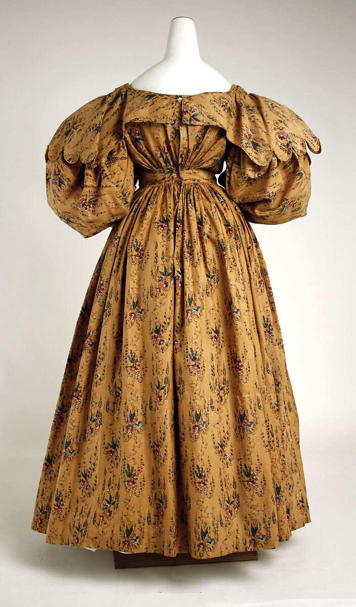 Walking dress, cotton, British