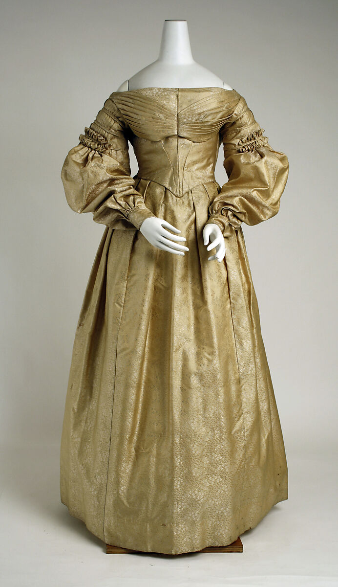 Dress, silk, probably American 