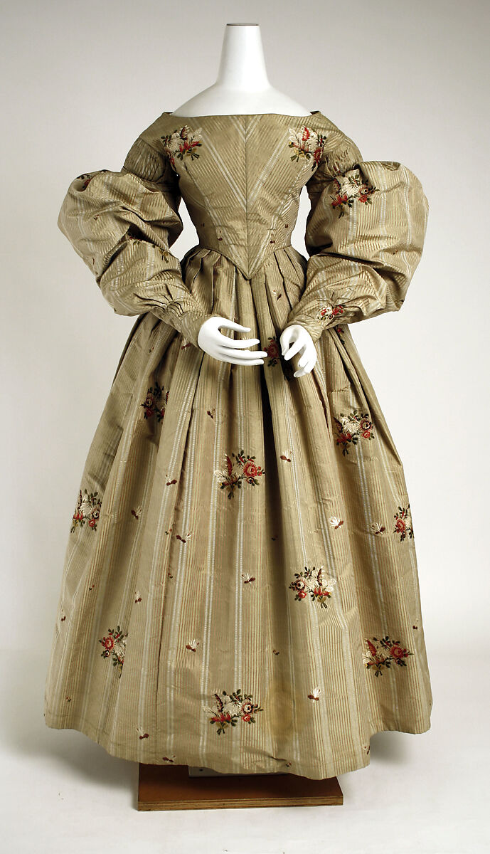 Dress, silk, British