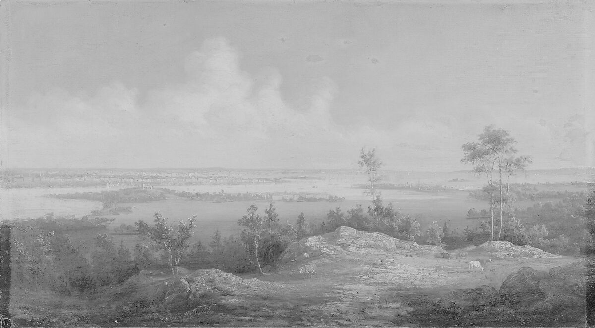 View of New York from New Jersey, Formerly attributed to Asher Brown Durand (American, Jefferson, New Jersey 1796–1886 Maplewood, New Jersey), Oil on canvas, American 