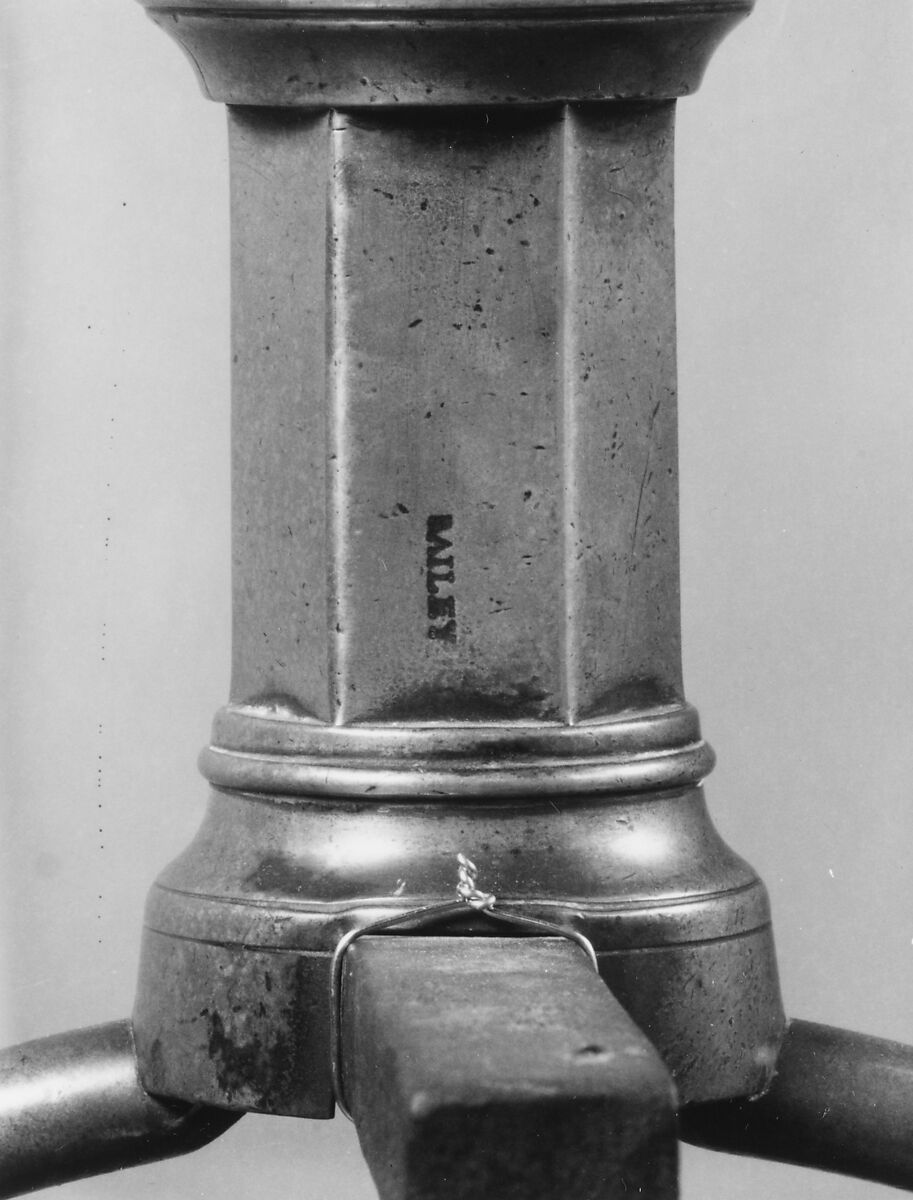 Andiron, John Bailey (American, active New York, 1736–1815), Brass and iron, American