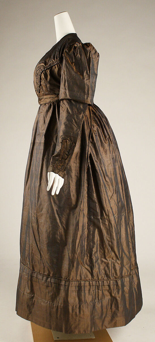 Walking dress, silk, British