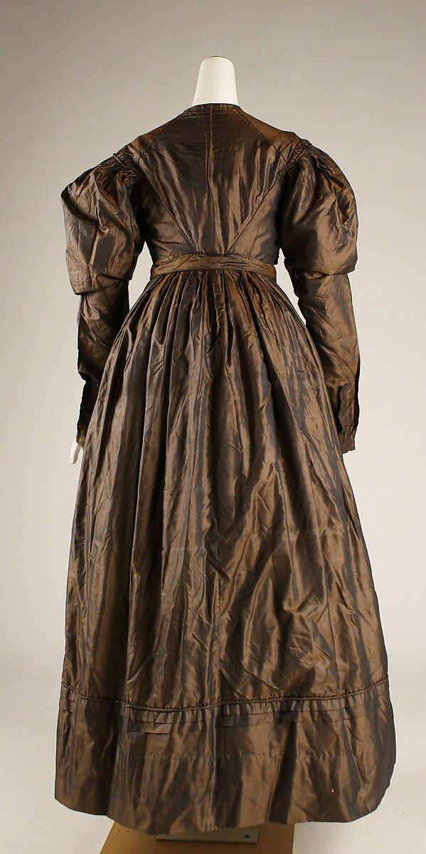 Walking dress, silk, British