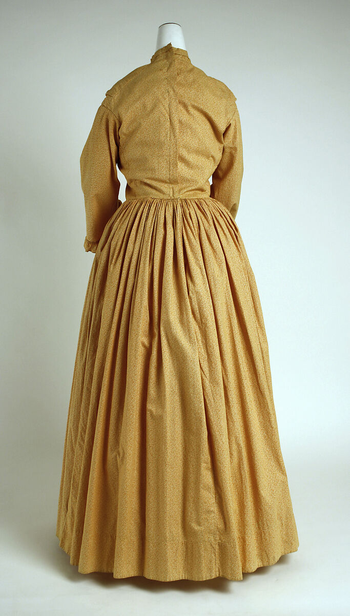 Morning dress, cotton, probably American