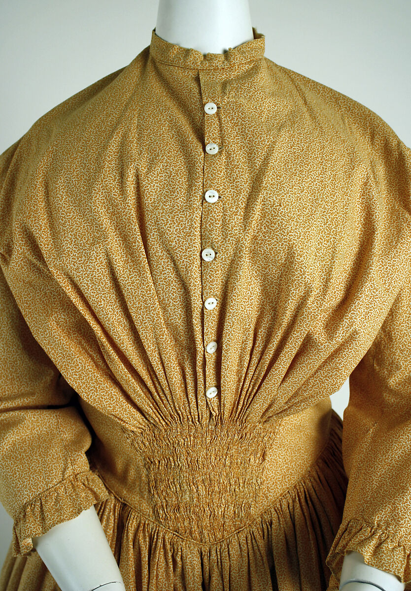 Morning dress, cotton, probably American