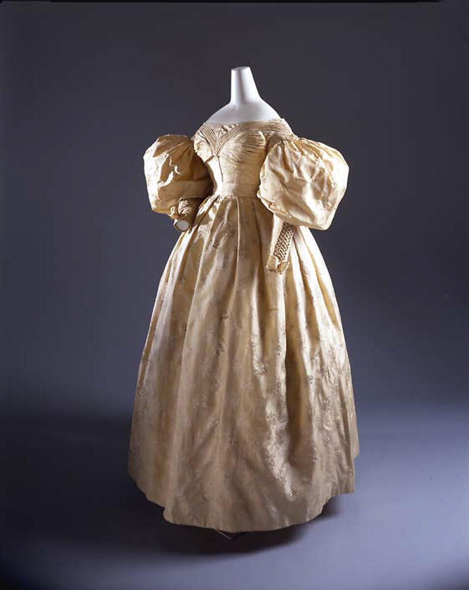 Wedding dress, silk, American 