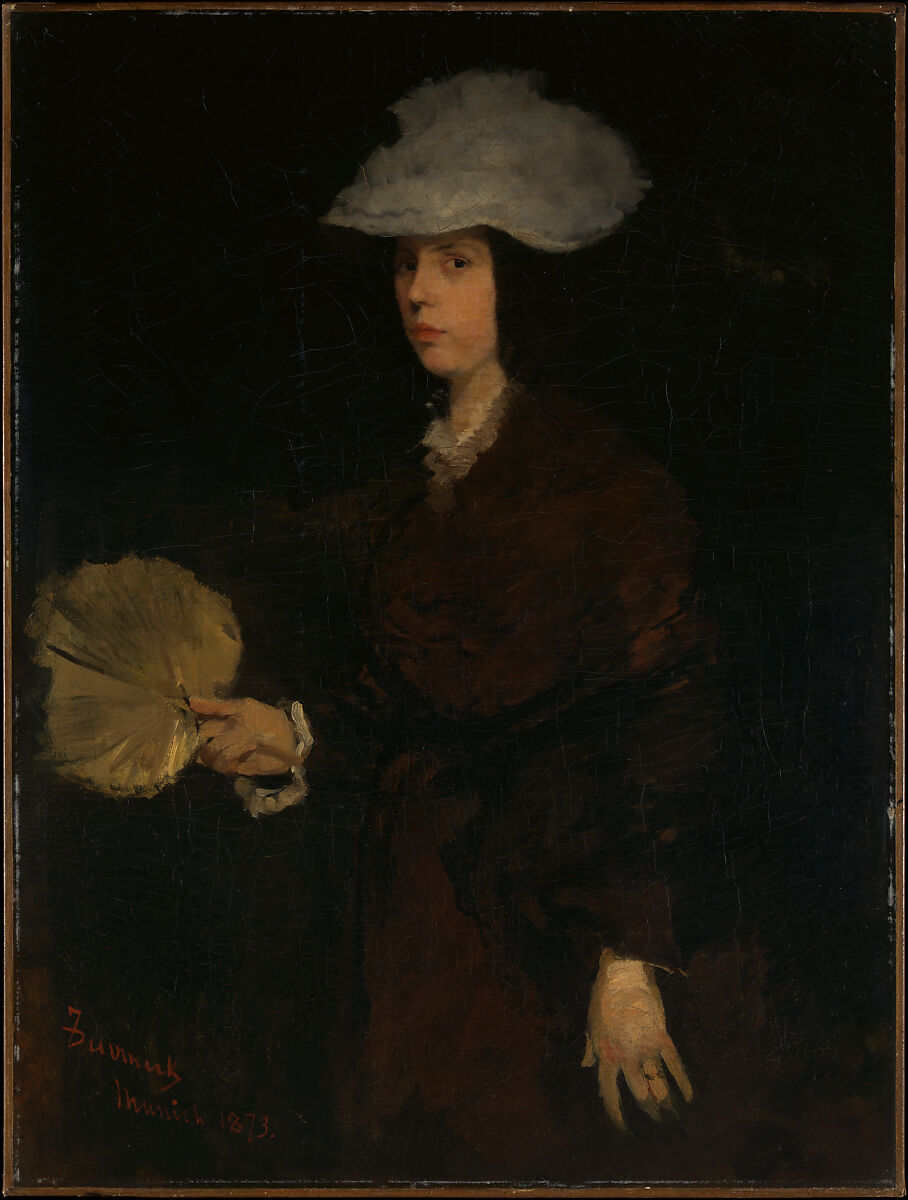 Lady with Fan, Frank Duveneck (American, Covington, Kentucky 1848–1919 Cincinnati, Ohio), Oil on canvas, American 