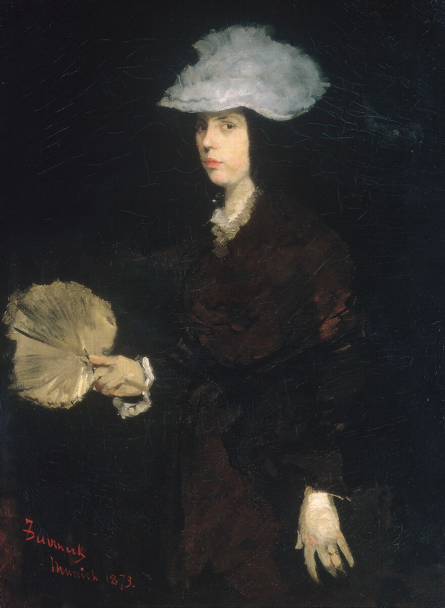 Lady with Fan, Frank Duveneck (American, Covington, Kentucky 1848–1919 Cincinnati, Ohio), Oil on canvas, American