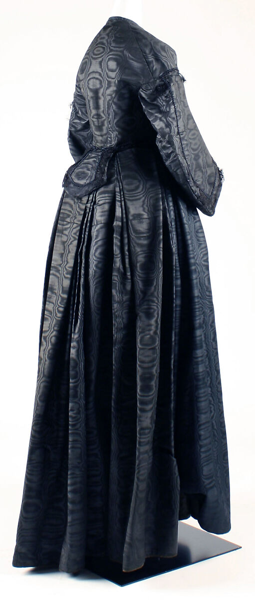 Mourning ensemble, silk/wool, silk, American