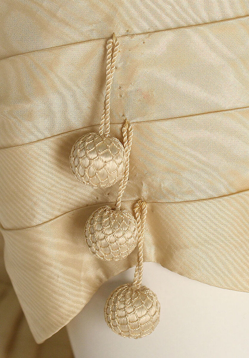 Wedding dress, silk, cotton, probably French