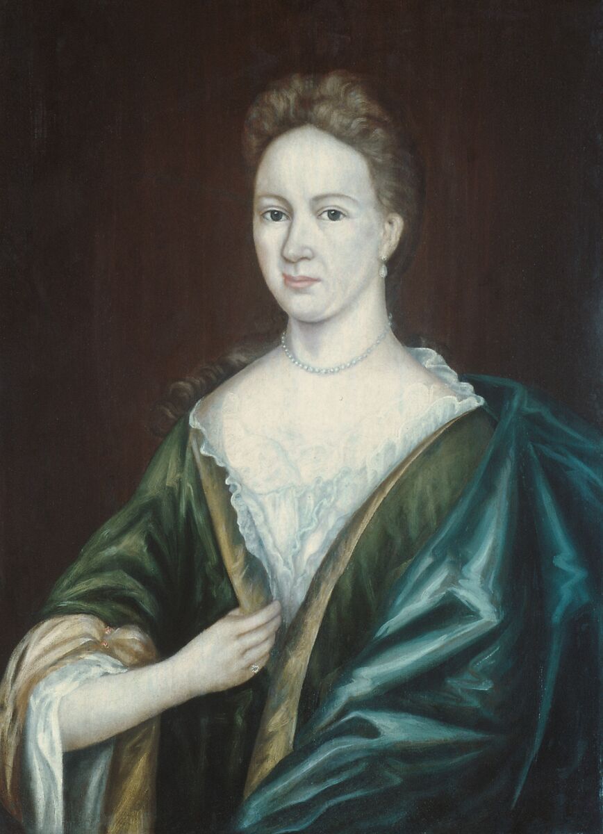 Mrs. Augustus Jay, Attributed to Gerrit Duyckinck (1660–ca. 1712), Oil on wood, American 