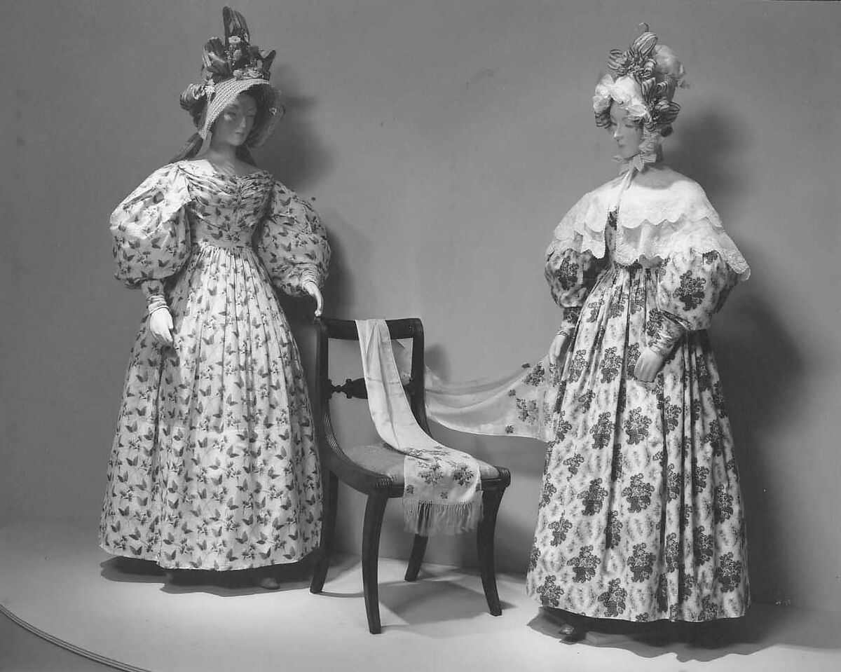 Visiting dress, cotton, American