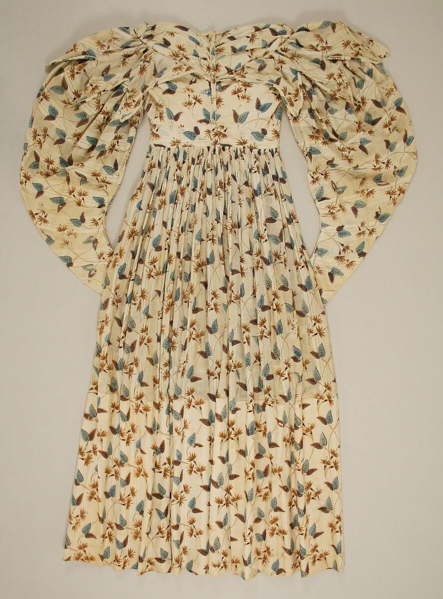 Visiting dress, cotton, American