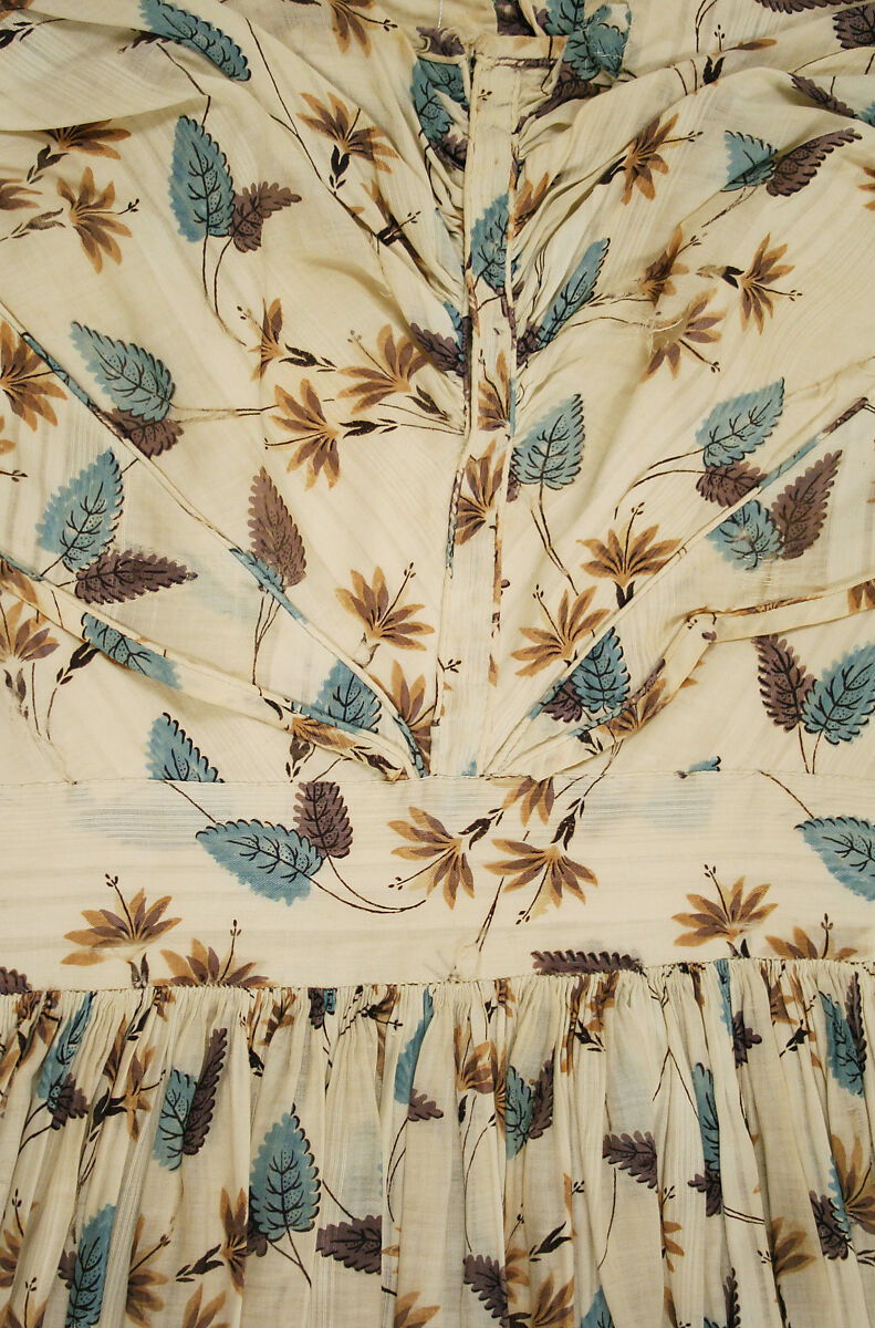 Visiting dress, cotton, American