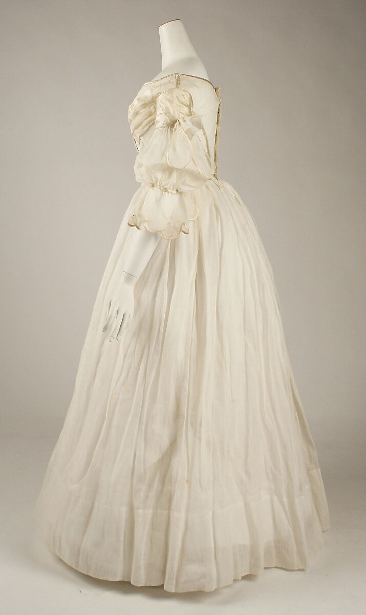 Evening dress, cotton, silk, American