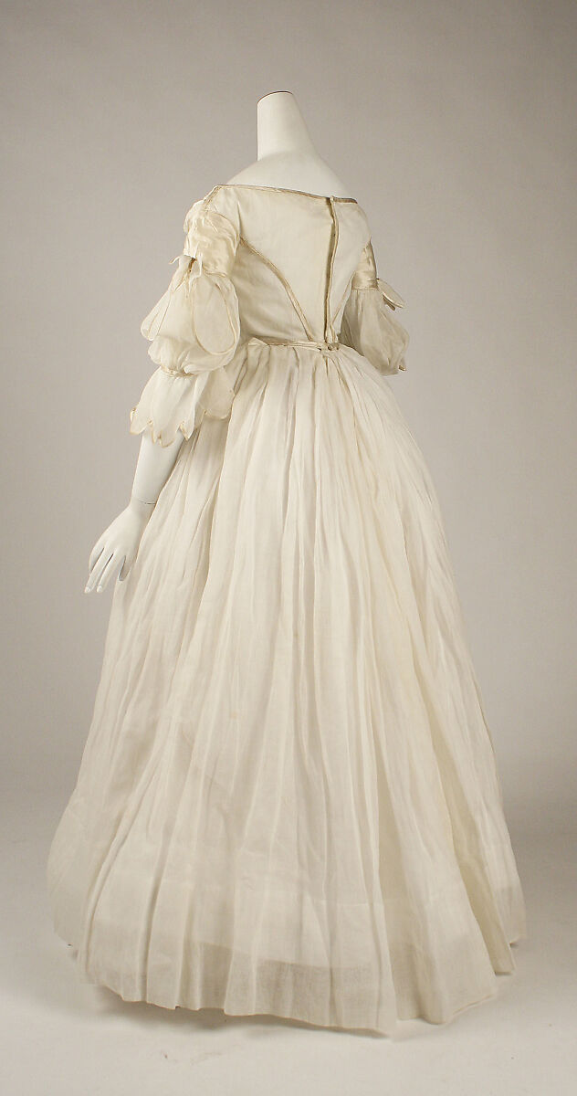 Evening dress, cotton, silk, American