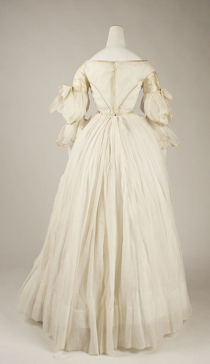 Evening dress, cotton, silk, American